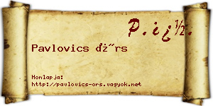 Pavlovics Örs névjegykártya